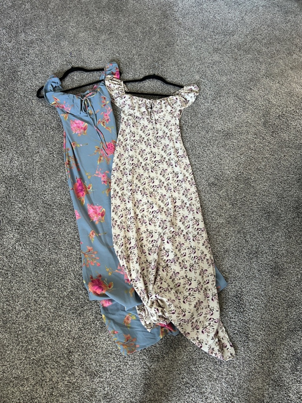 wild fable Blue Floral Slip Dress with Pink Accents